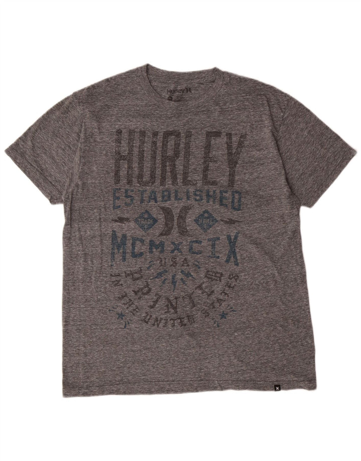Męski T-shirt z grafiką Hurley o regularnym kroju, średnioszary