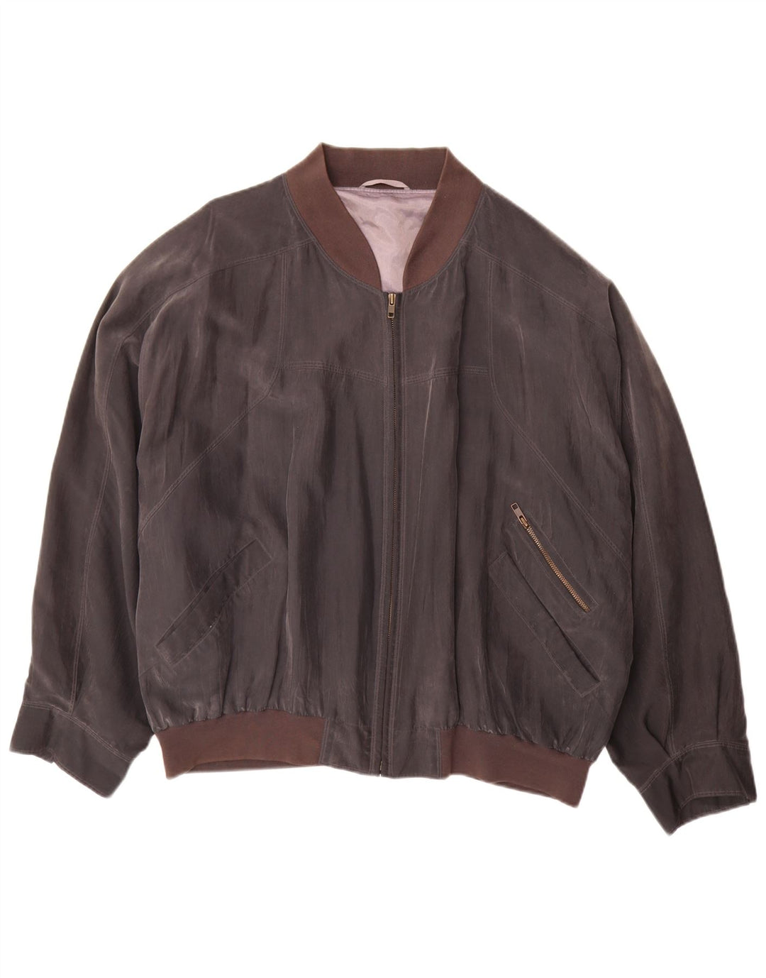 Męska kurtka bomberka Vintage UK 42 XL, brązowy jedwab
