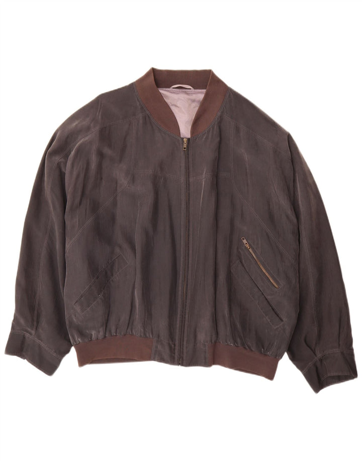 Męska kurtka bomberka Vintage UK 42 XL, brązowy jedwab