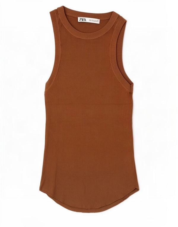 Damski top z kamizelką Zara UK 14 Large Brown wiskoza