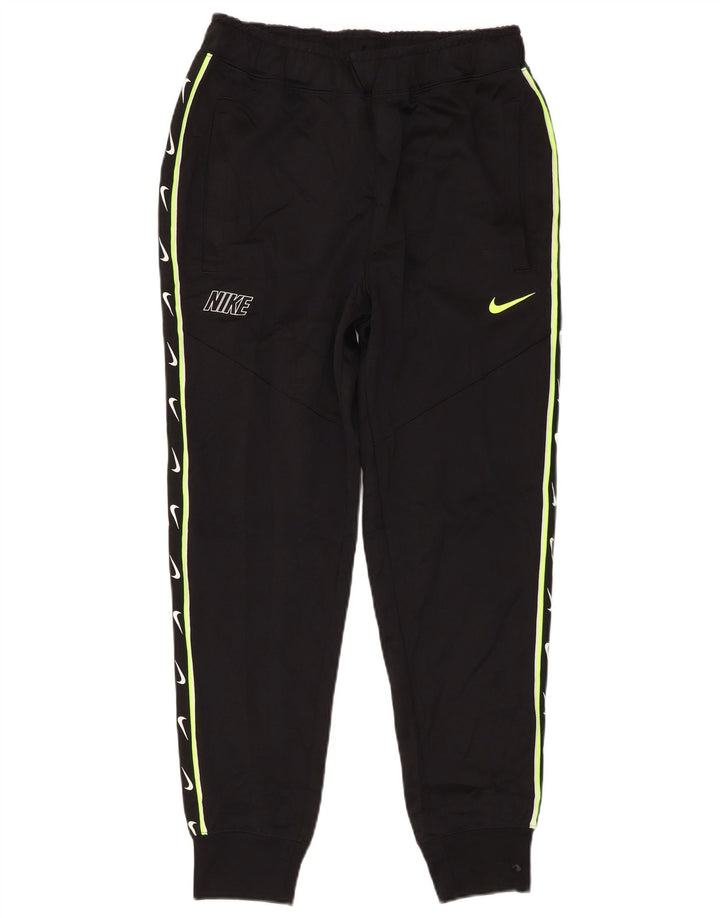 Męskie spodnie dresowe Nike z grafiką, małe, czarne, poliestrowe