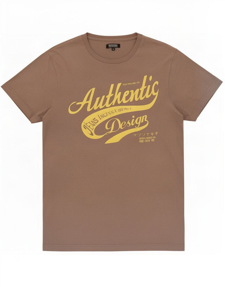 Męski T-shirt z grafiką Jack & Jones, średni szary