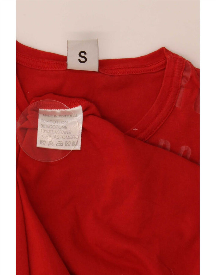 Męski T-shirt z grafiką Bikkembergs, mały, czerwony, bawełniany