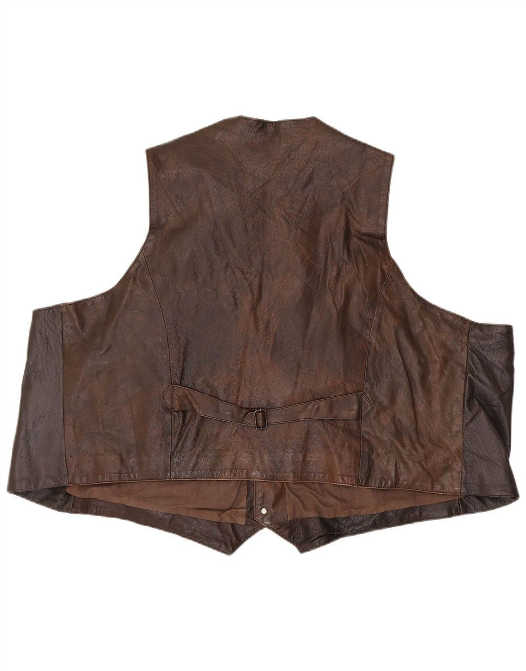 Vintage męska kamizelka skórzana EU 62 6XL brązowa