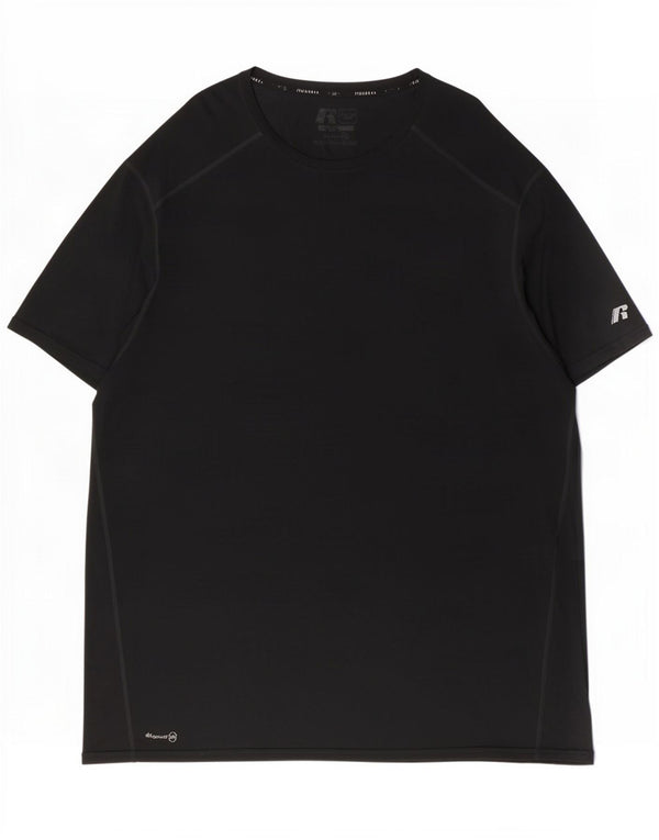 Russell Athletic Mens Dri-Power T-Shirt Top 2XL Black Polyester