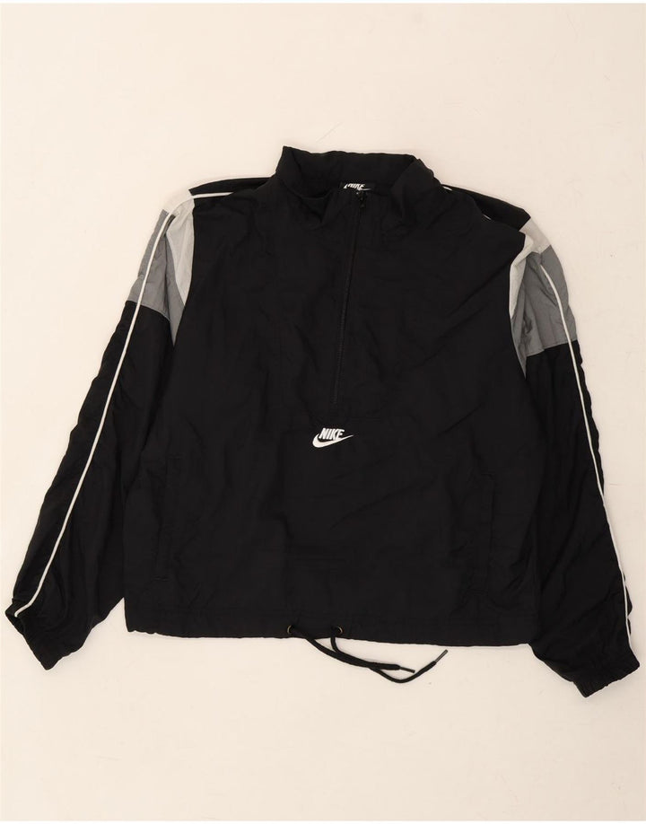 NIKE Womens Oversized Pullover Tracksuit Top UK 6 XS Black Colourblock Vintage Nike and Second-Hand Nike from Messina Hembry 