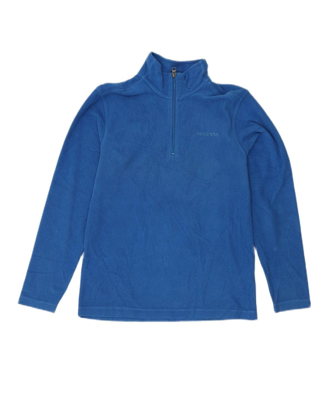 DIADORA Mens Zip Neck Fleece Jumper Small Blue Polyester Vintage Diadora and Second-Hand Diadora from Messina Hembry 