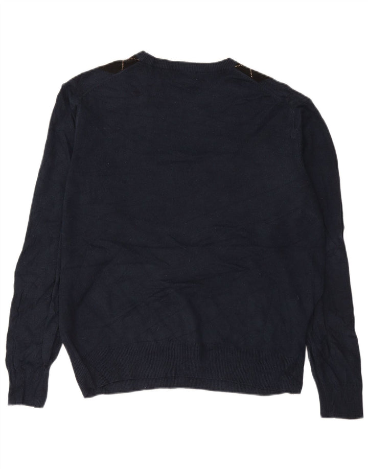 Męski sweter z okrągłym dekoltem DOCKERS, duży, granatowy Argyle/Diament