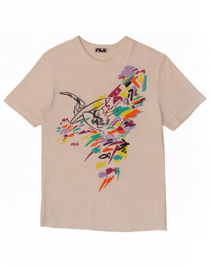 Męski T-shirt z grafiką Fila, mały, biały