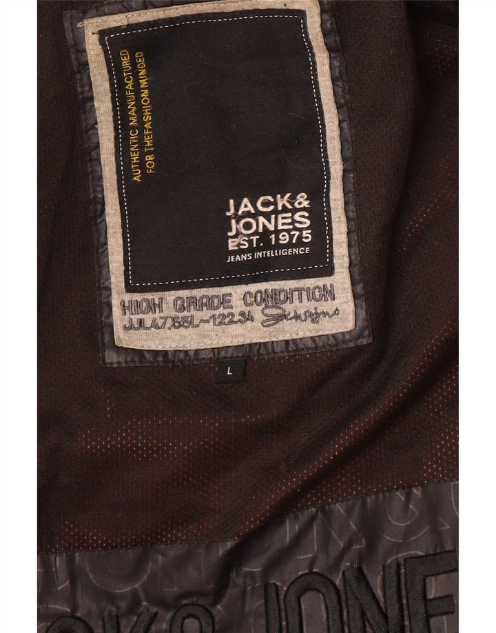 Męska ocieplana kurtka Jack & Jones UK 40, duża brązowa