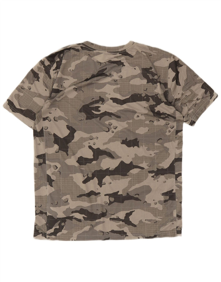 Męska koszulka Nike Dri Fit Top, średnioszary, kamuflażowy poliester