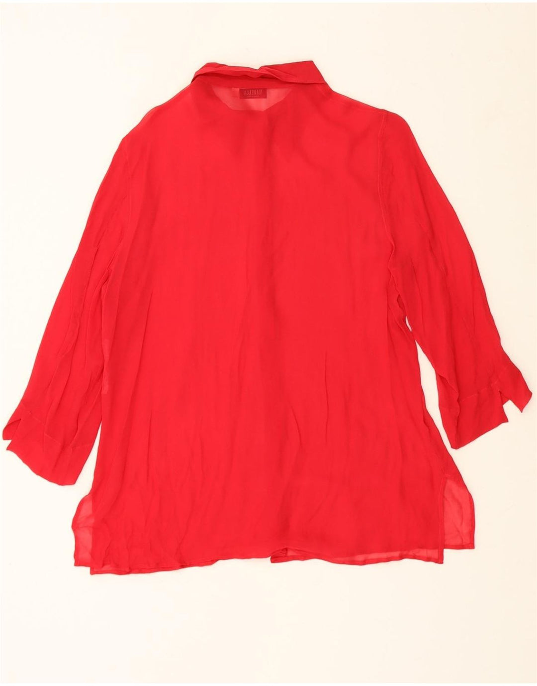 MARELLA Womens See Through 3/4 Sleeve Shirt Blouse IT 46 Large Red Vintage Marella and Second-Hand Marella from Messina Hembry 