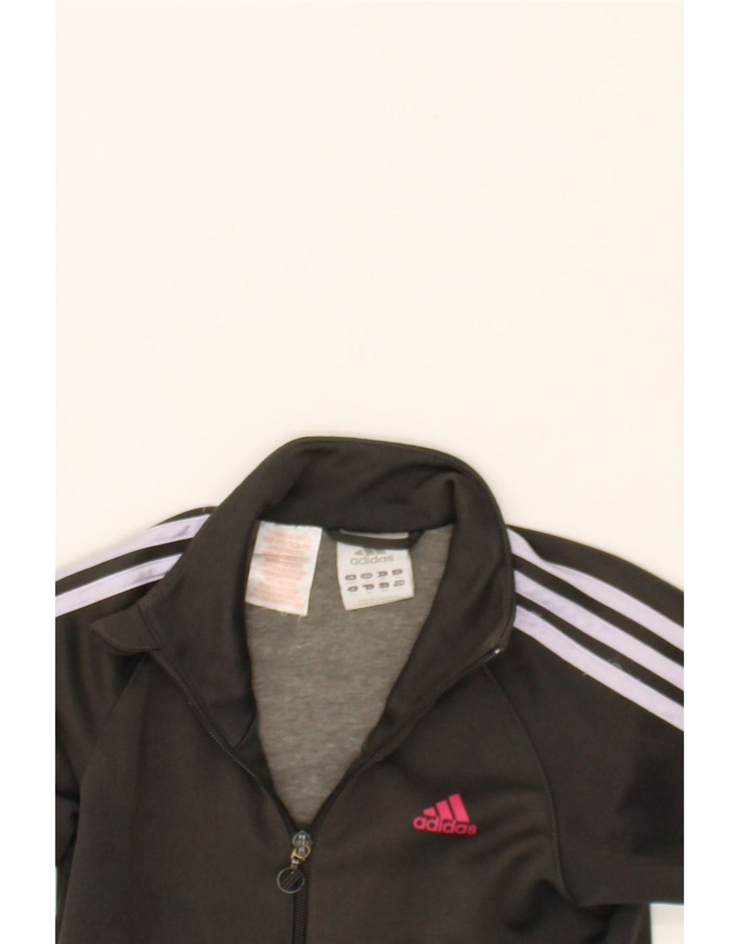 ADIDAS Girls Tracksuit Top Jacket 9-10 Years Grey Polyester Vintage Adidas and Second-Hand Adidas from Messina Hembry 