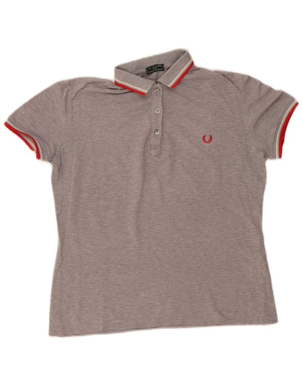 Damska koszulka polo Fred Perry UK 20 2XL Szara, nakrapiana bawełna