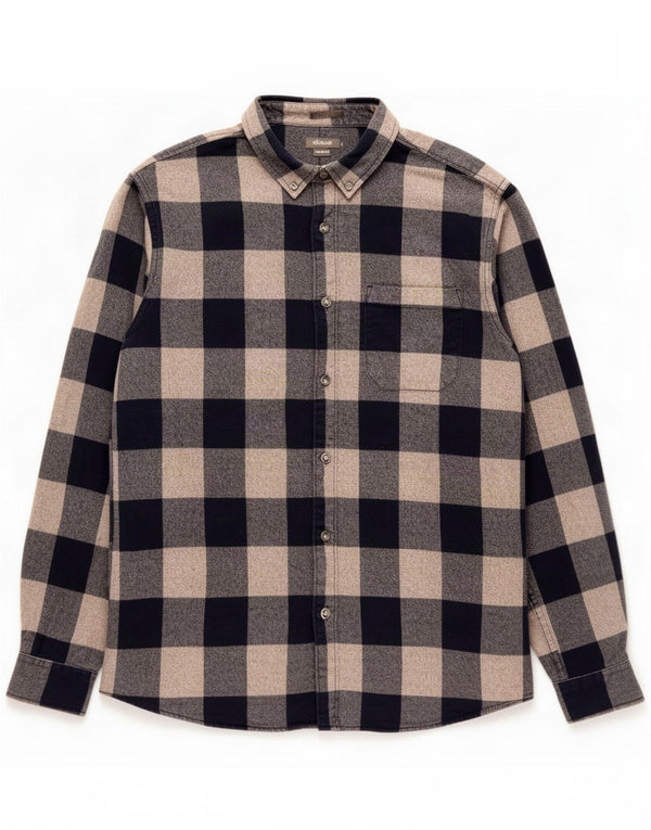 Eddie Bauer Męska koszula flanelowa o klasycznym kroju, średni granatowy bawełniana kratka