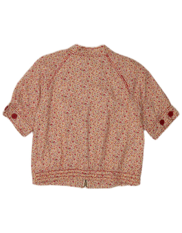Damska kurtka bomber w stylu vintage, UK 12, średnia, wielobarwna w kwiaty