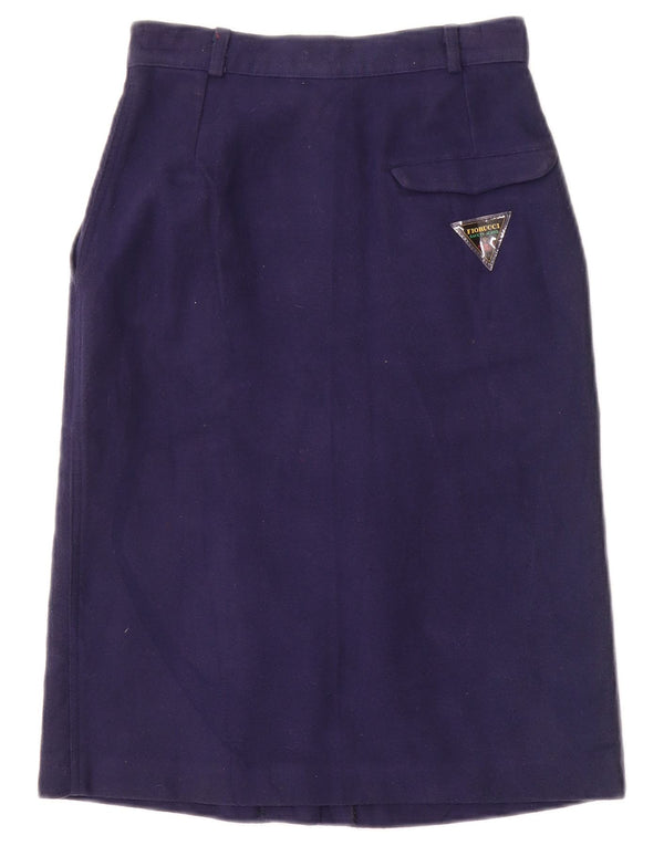 Fiorucci Damska spódnica midi z wysokim stanem IT 40 Small W22 Granatowa bawełna