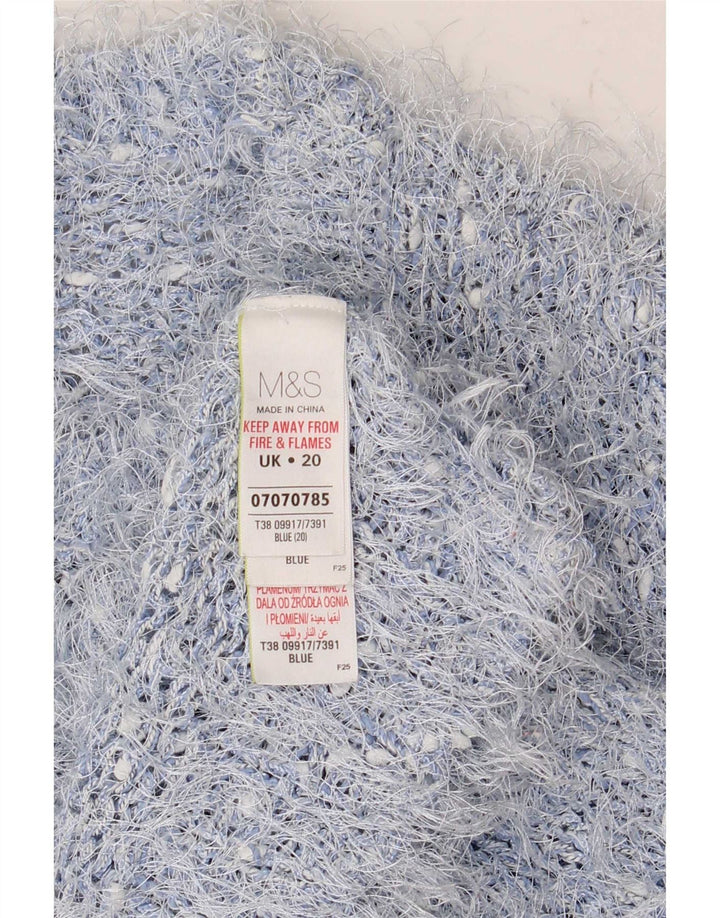 Marks & Spencer Damski sweter z okrągłym dekoltem UK 20 2XL Niebieski poliester