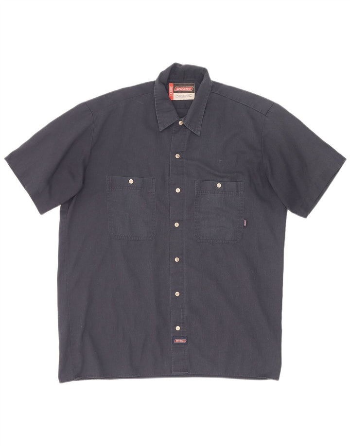 Męska koszula z krótkim rękawem Dickies, duży, granatowy, poliester