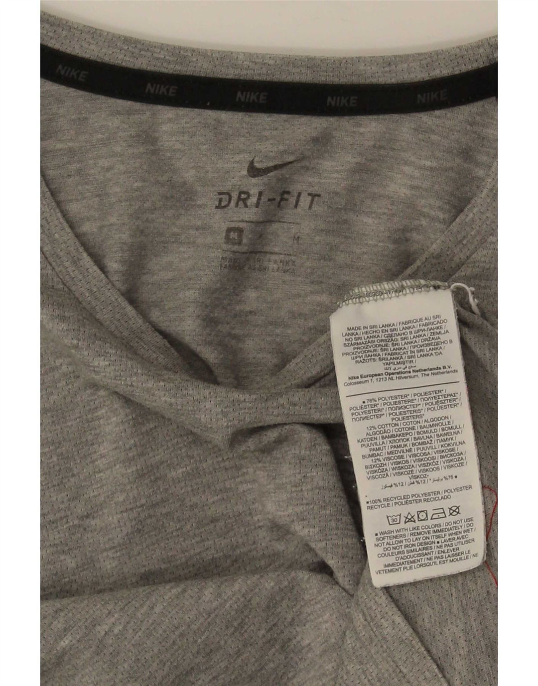 Męski T-shirt Nike Dri Fit Top, średni szary, nakrapiany poliester