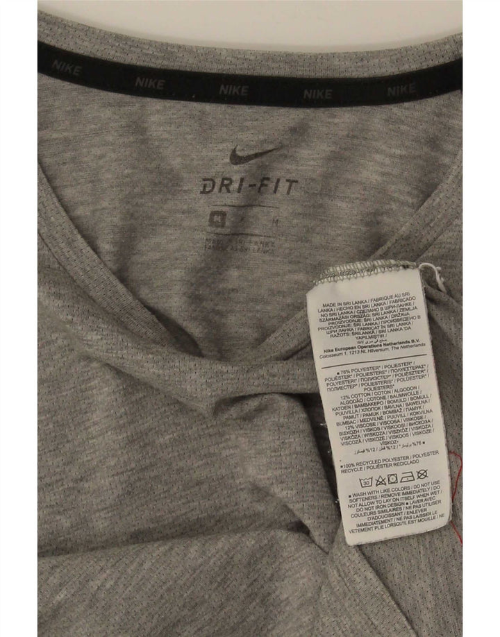 Męski T-shirt Nike Dri Fit Top, średni szary, nakrapiany poliester