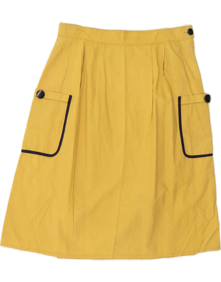 VINTAGE Womens A-Line Skirt W30 Medium  Yellow Vintage Vintage and Second-Hand Vintage from Messina Hembry 