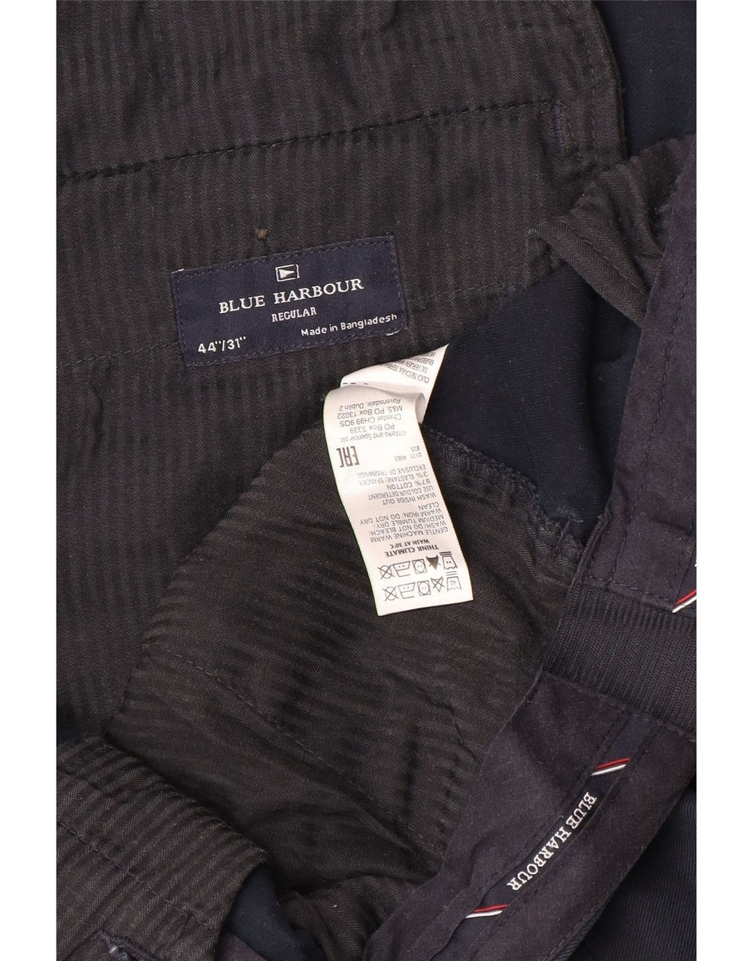 Spodnie męskie Marks & Spencer Blue Harbor Chino W44 L31 granatowe