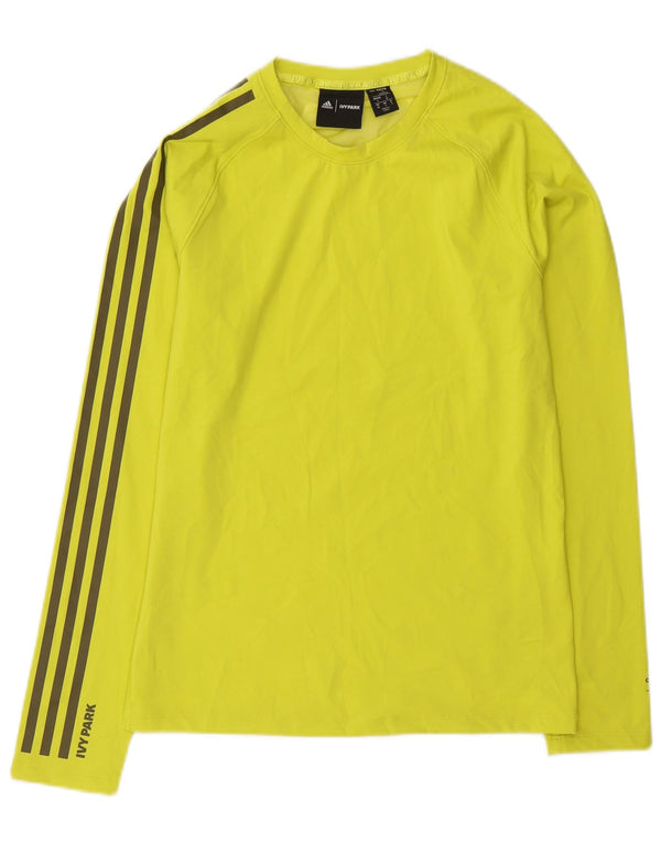 Adidas Męskie Ivy Park Prześwitująca koszulka z długim rękawem, mały, żółty poliester
