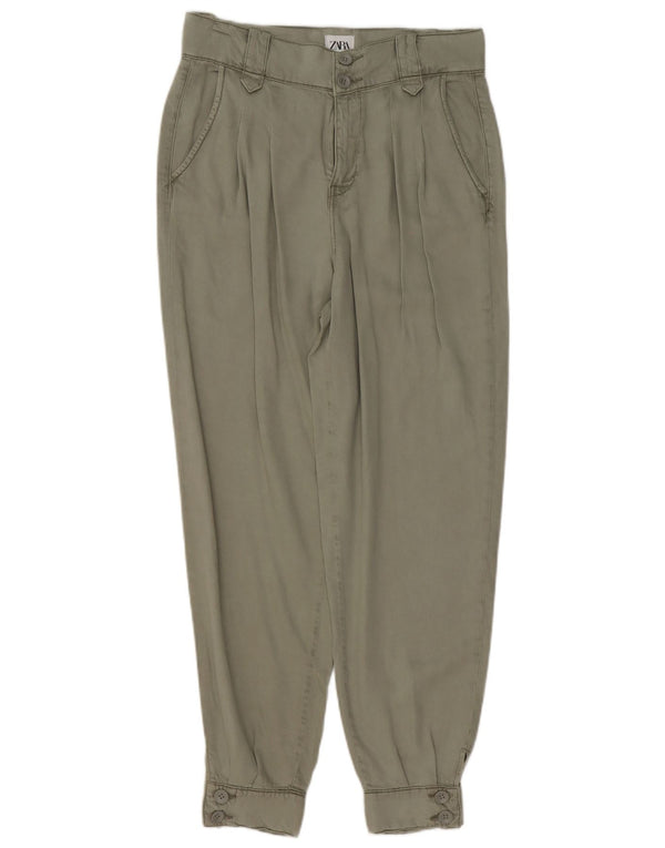 Spodnie Chino Joggers Damskie Zara EU 36 XS W26 L26 Khaki Lyocell