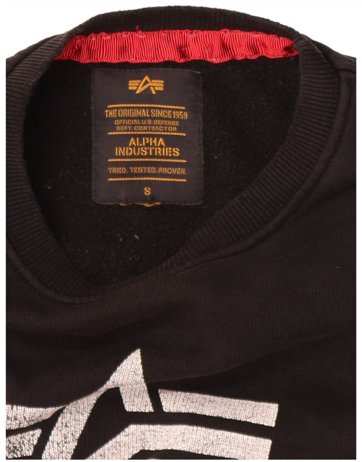 Męska bluza z grafiką Alpha Industries, mała czarna