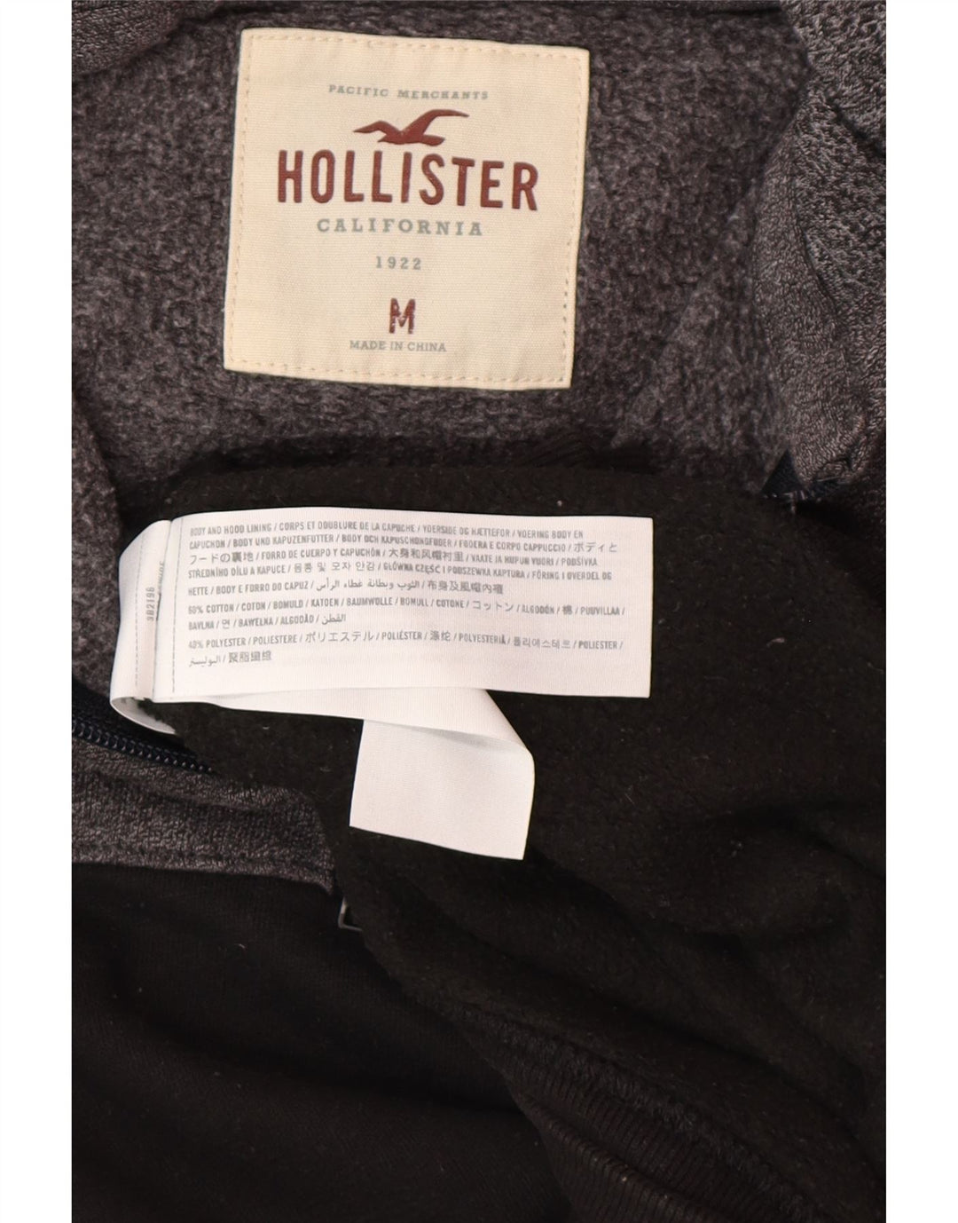 HOLLISTER Męski sweter z kapturem, bawełniany, w kolorze średniej szarości