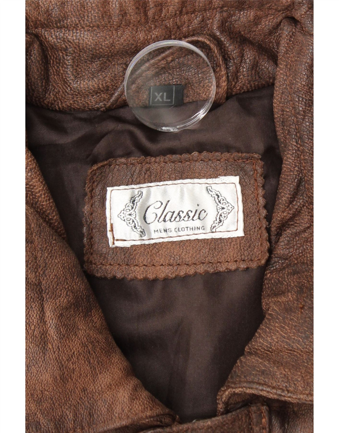 CLASSIC Mens Leather Jacket UK 42 XL Brown Tie Dye Leather Vintage CLASSIC and Second-Hand CLASSIC from Messina Hembry 