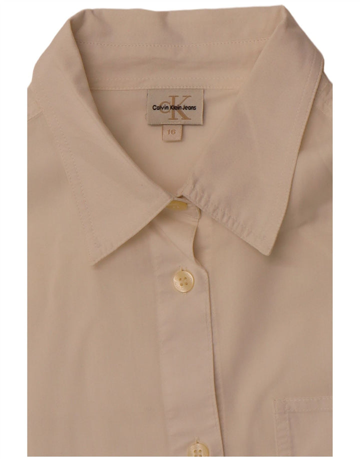 Damska koszula z rękawem 3/4 CALVIN KLEIN JEANS UK 16, duża w kolorze złamanej bieli