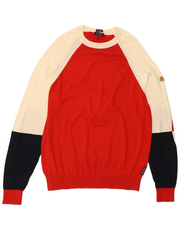 Męski sweter z dekoltem w łódkę Armani Jeans w kolorze średniej czerwieni