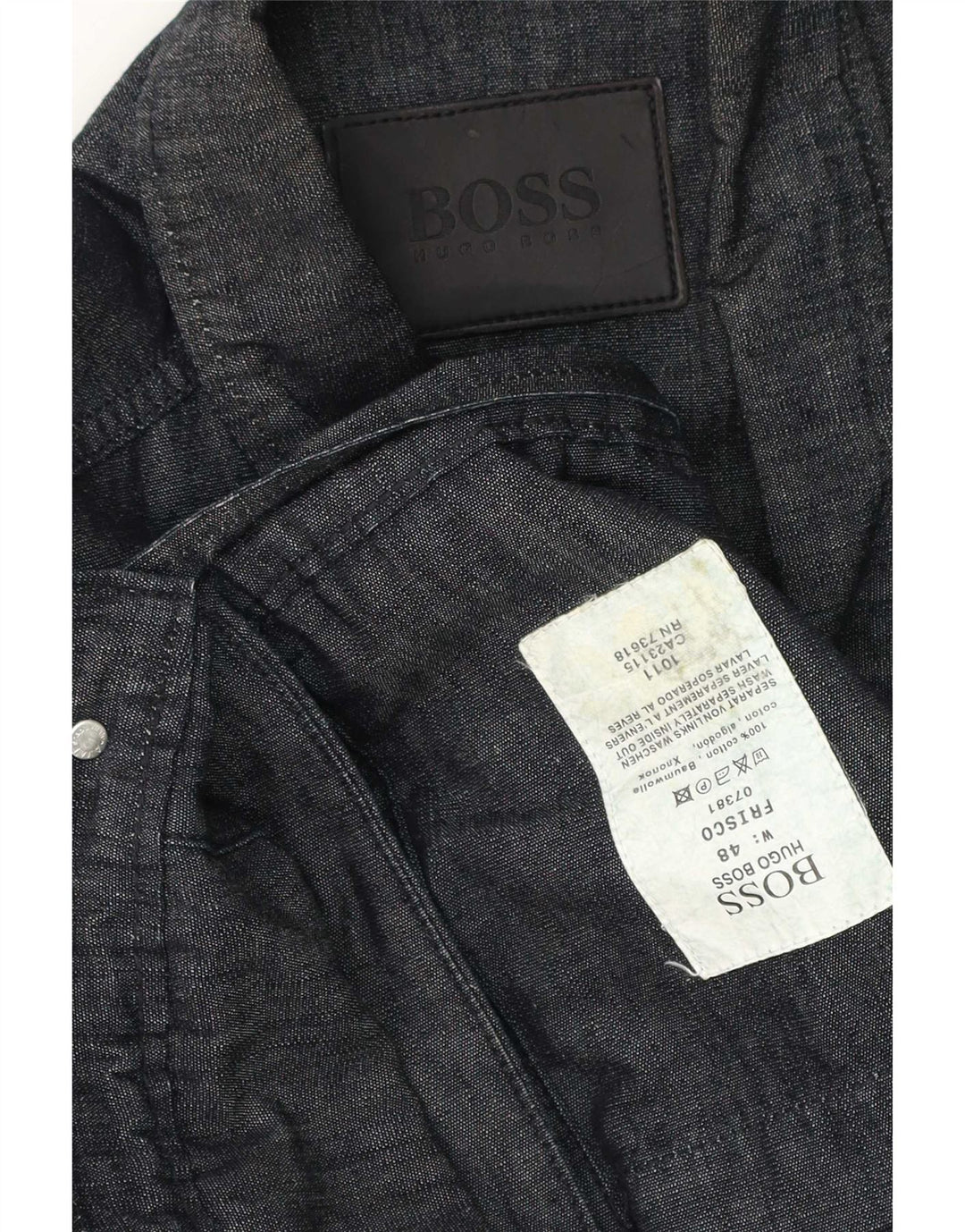 Męska kurtka użytkowa Hugo Boss IT 48 Średni granatowy, bawełniany