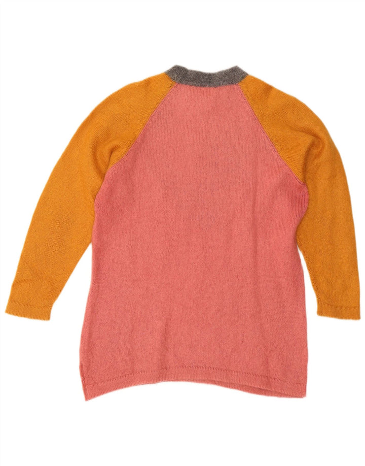 Sweter damski w stylu vintage z okrągłym dekoltem IT 42 w kolorze średniego różu