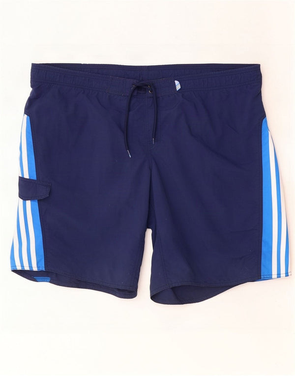 Męskie spodenki kąpielowe Adidas XL, granatowe, nylonowe bloki kolorów