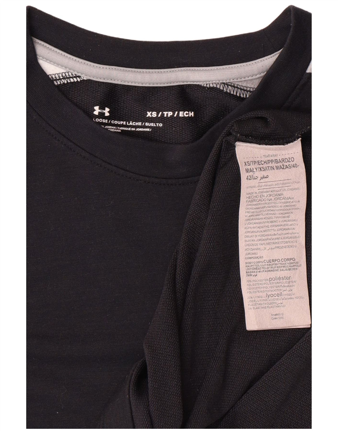 UNDER ARMOUR Damski top o luźnym kroju z długim rękawem, UK 6 XS, w kolorze czarnym