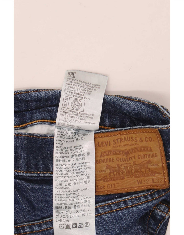 Męskie jeansy Levi's 511 Slim W32 L32 Granatowa bawełna