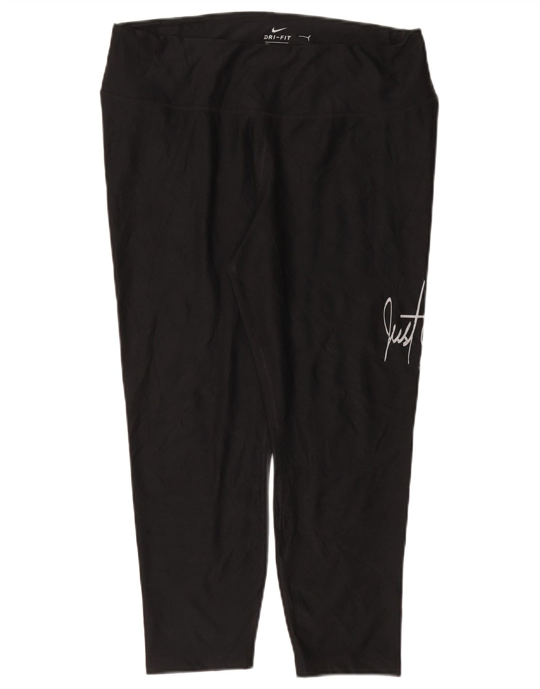 Damskie legginsy NIKE Dri Fit Graphic Capri UK 18 XL, czarny poliester