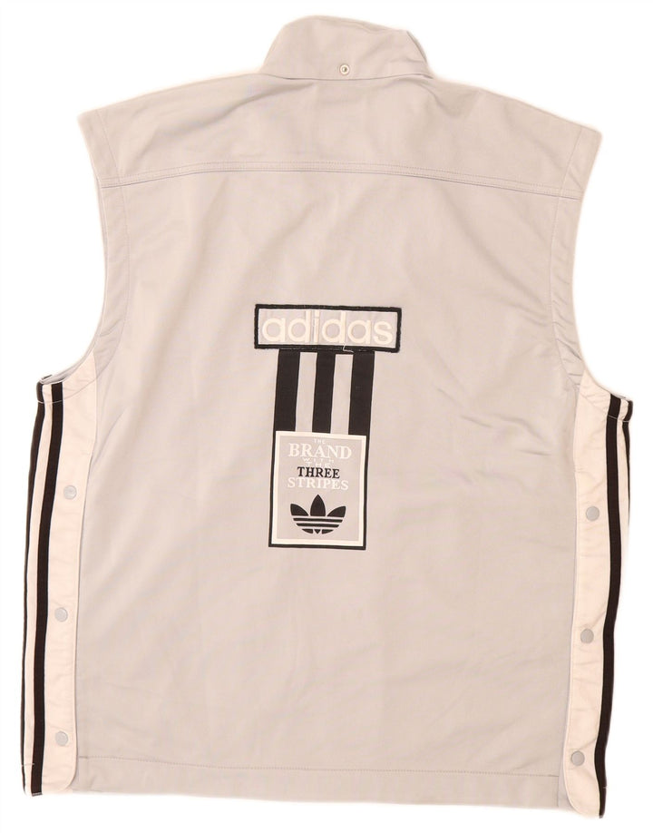 Adidas Męskie Trzy Paski Graficzne Dres Top Kurtka UK 36/38 Mały Szary