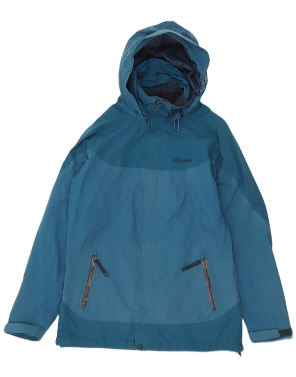 Damska kurtka przeciwdeszczowa z kapturem oversize Berghaus UK 10 Small Blue Colourblock