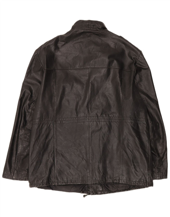 Vintage męska skórzana kurtka UK 42 XL czarna skóra