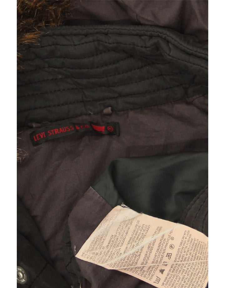Męska ocieplana kurtka z kapturem Levi's UK 42 XL, czarny poliester