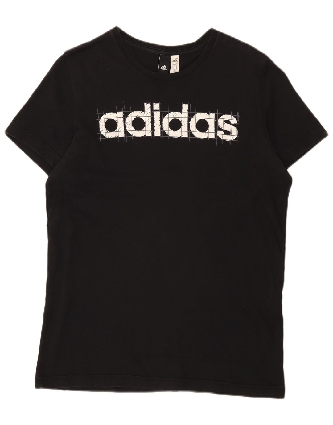 Męska koszulka z grafiką Adidas, średnia, czarna bawełna