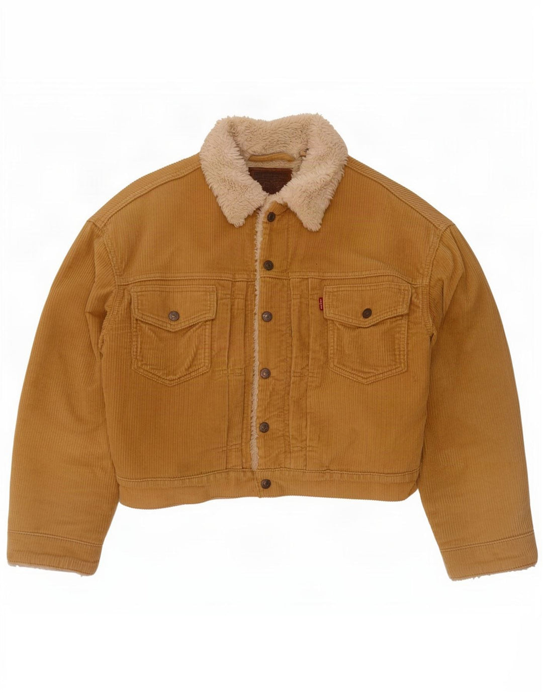 Damska kurtka sztruksowa Levi's Oversized Crop Sherpa UK 10 Small Beige
