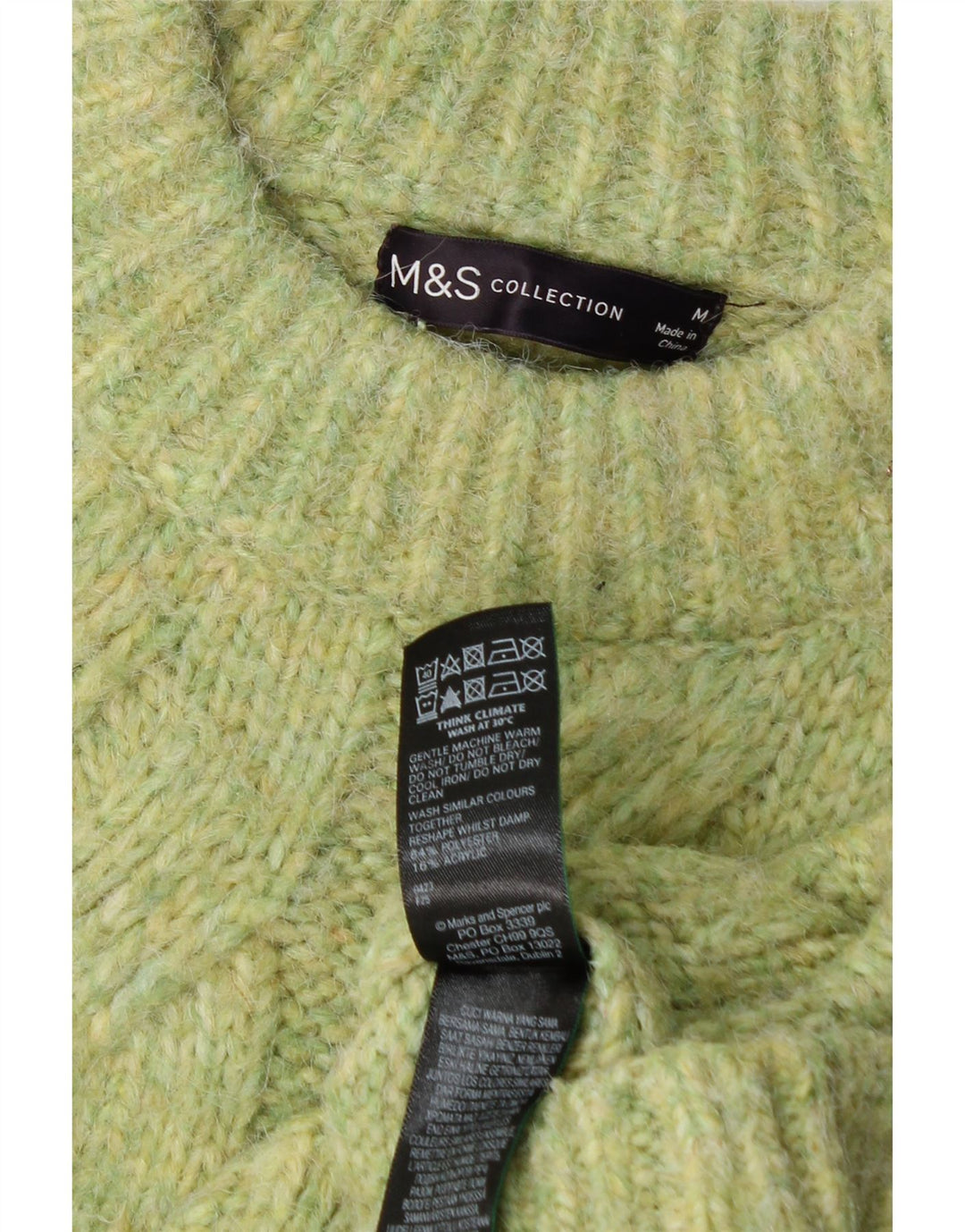 Marks & Spencer Damski sweter z okrągłym dekoltem, UK 14, średni zielony