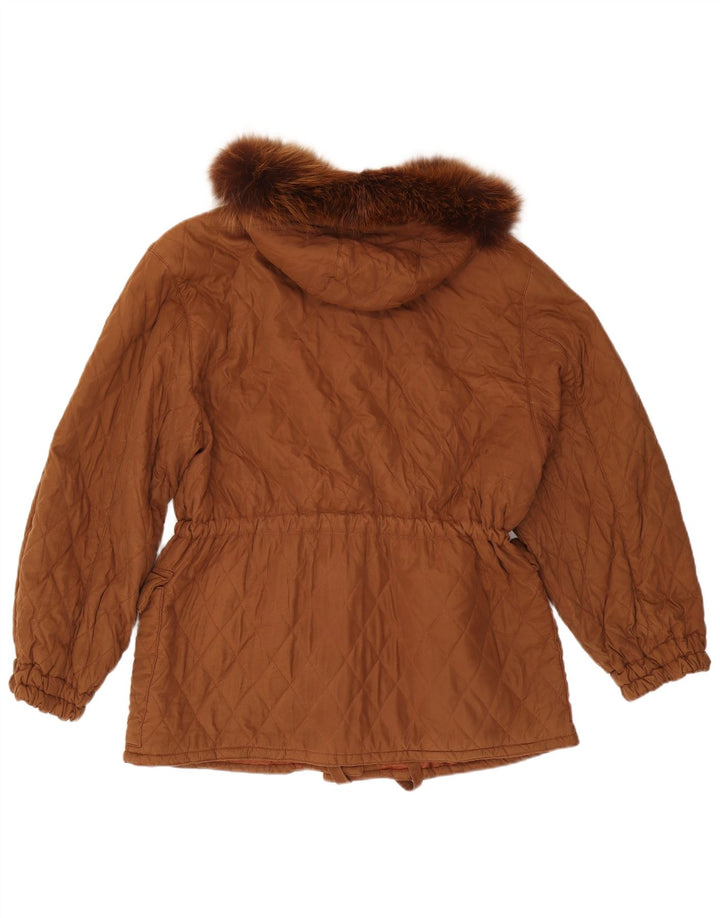 Ileana Zara Damska pikowana kurtka oversize z kapturem IT 40 Small Brown