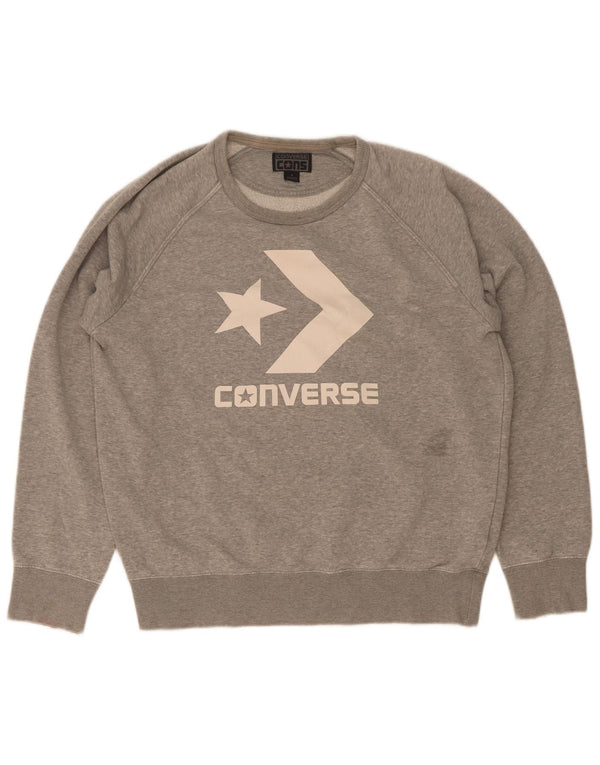 Damska bluza Converse Graphic Jumper UK 14 Średnia szara bawełna