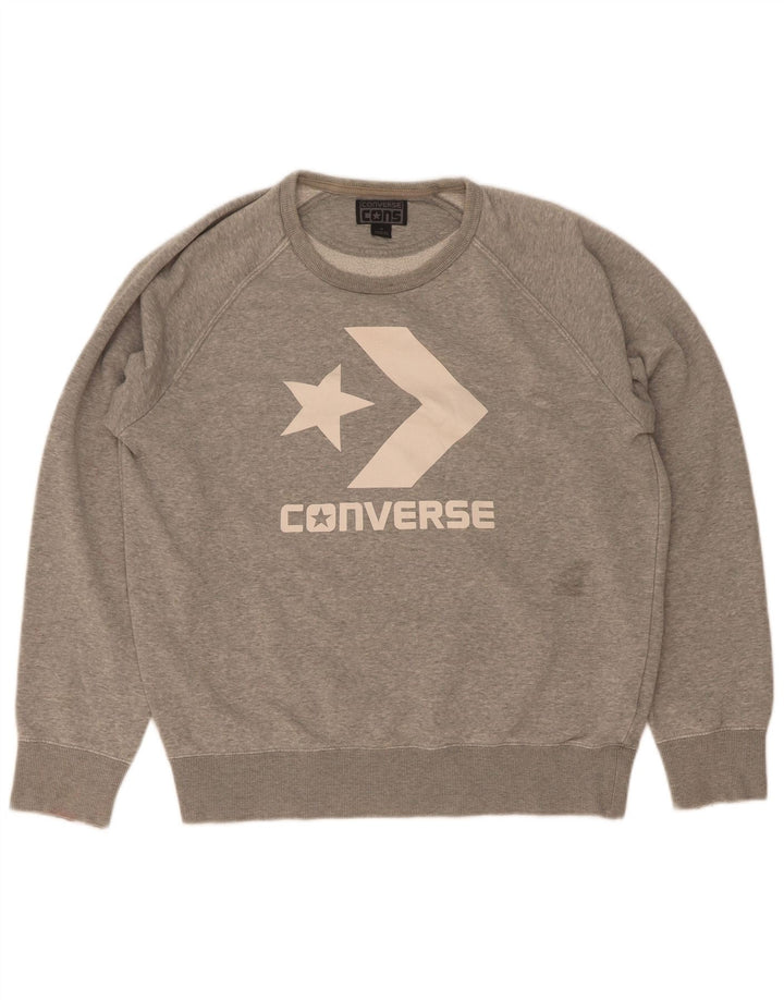 Damska bluza Converse Graphic Jumper UK 14 Średnia szara bawełna